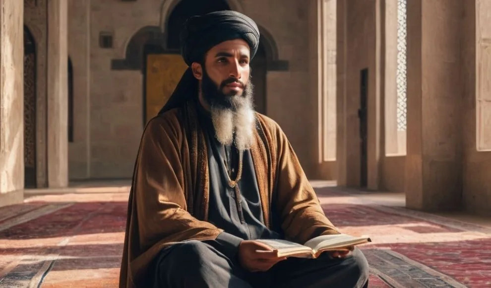 abdullah ibn masud man sitting with book in hand